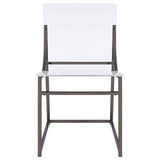 Adino Acrylic Dining Side Chair Clear and Black Nickel (Set of 2) by Coaster at Eve Furniture