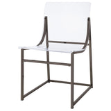 Adino Acrylic Dining Side Chair Clear and Black Nickel (Set of 2) by Coaster at Eve Furniture