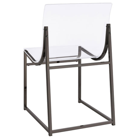 Adino Acrylic Dining Side Chair Clear and Black Nickel (Set of 2) by Coaster at Eve Furniture