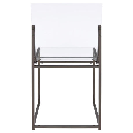 Adino Acrylic Dining Side Chair Clear and Black Nickel (Set of 2) by Coaster at Eve Furniture