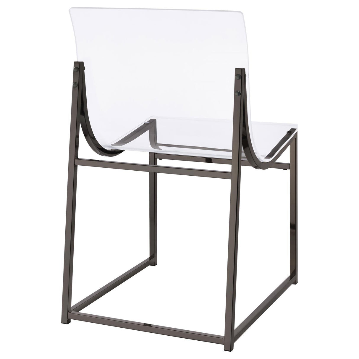 Adino Acrylic Dining Side Chair Clear and Black Nickel (Set of 2) by Coaster at Eve Furniture
