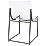 Adino Acrylic Dining Side Chair Clear and Black Nickel (Set of 2) by Coaster at Eve Furniture