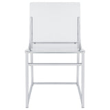 Adino Acrylic Dining Side Chair Clear and Chrome (Set of 2) by Coaster at Eve Furniture