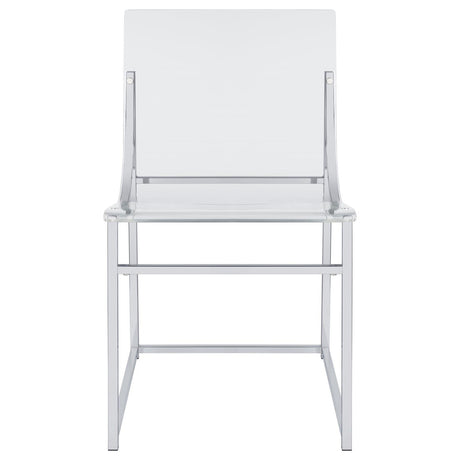 Adino Acrylic Dining Side Chair Clear and Chrome (Set of 2) by Coaster at Eve Furniture