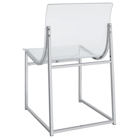 Adino Acrylic Dining Side Chair Clear and Chrome (Set of 2) by Coaster at Eve Furniture