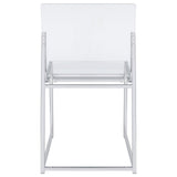 Adino Acrylic Dining Side Chair Clear and Chrome (Set of 2) by Coaster at Eve Furniture