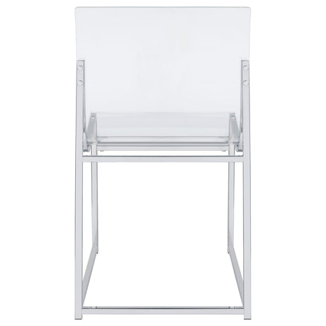 Adino Acrylic Dining Side Chair Clear and Chrome (Set of 2) by Coaster at Eve Furniture