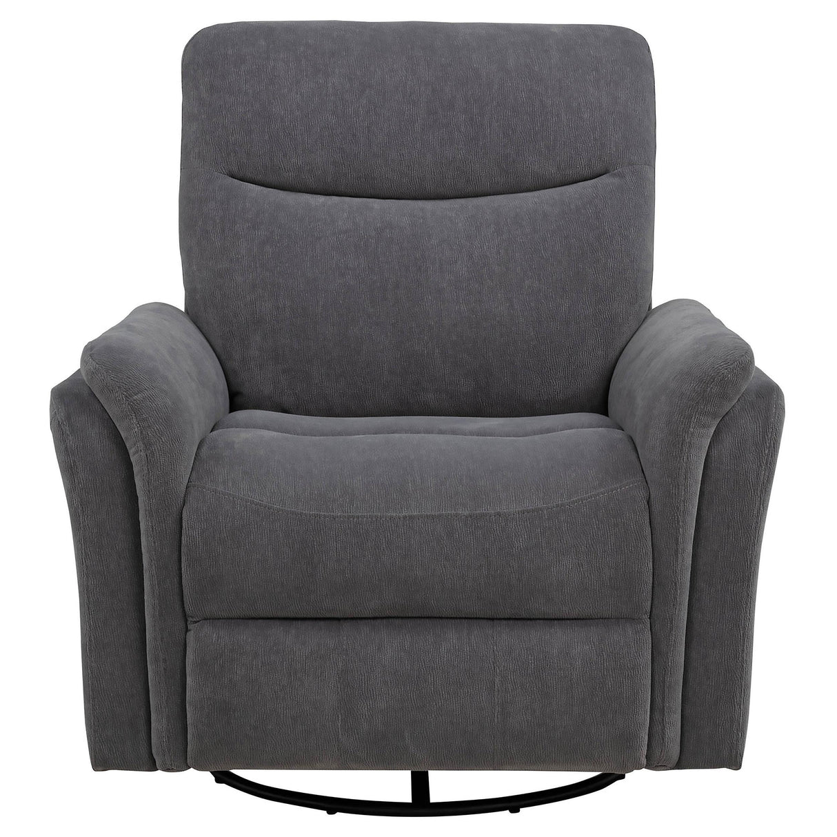 Adler Charcoal Gray Upholstered Power Swivel Glider Recliner by Coaster at Eve Furniture