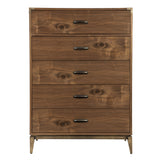Adler Five Drawer Chest in Natural Walnut by Modus Furniture at Eve Furniture