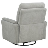 Adler Ivory Upholstered Power Swivel Glider Recliner by Coaster at Eve Furniture