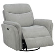 Adler Ivory Upholstered Power Swivel Glider Recliner by Coaster at Eve Furniture