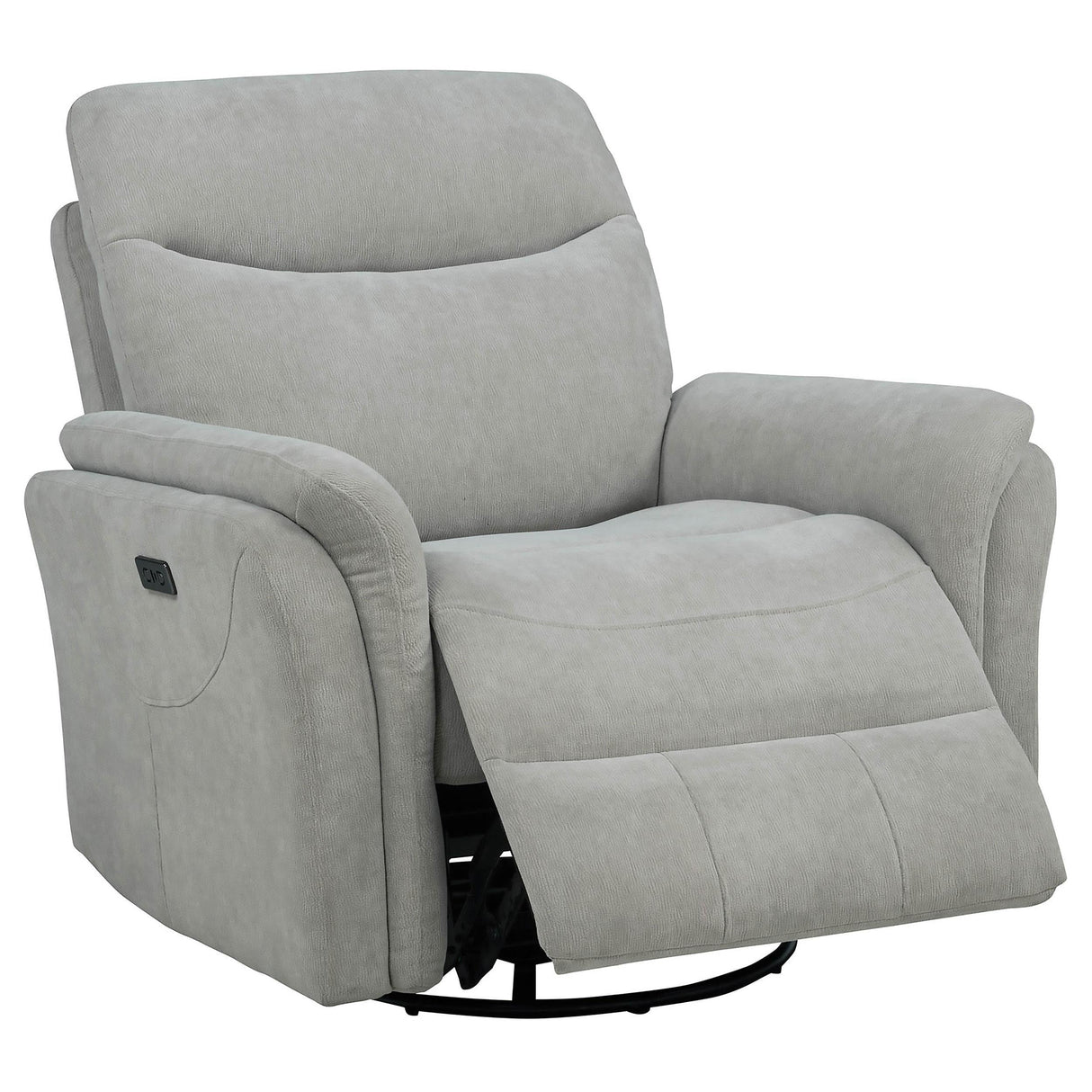 Adler Ivory Upholstered Power Swivel Glider Recliner by Coaster at Eve Furniture