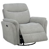 Adler Ivory Upholstered Power Swivel Glider Recliner by Coaster at Eve Furniture
