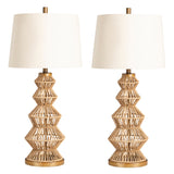 Adler Natural Adler Turreted Woven Table Lamp (Set of 2) by Crestview at Eve Furniture