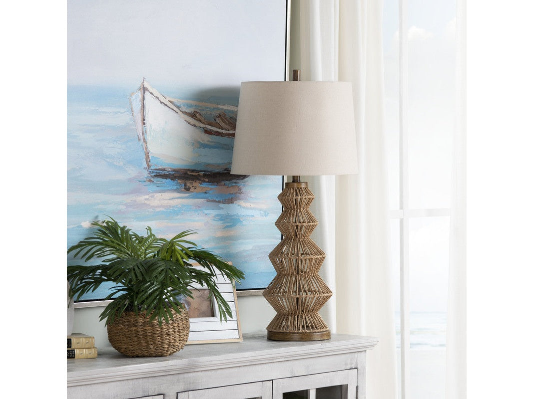 Adler Natural Adler Turreted Woven Table Lamp (Set of 2) by Crestview at Eve Furniture
