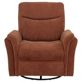 Adler Rust Upholstered Power Swivel Glider Recliner by Coaster at Eve Furniture