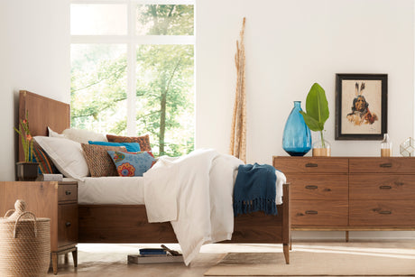 Adler Six Drawer Dresser in Natural Walnut by Modus Furniture at Eve Furniture