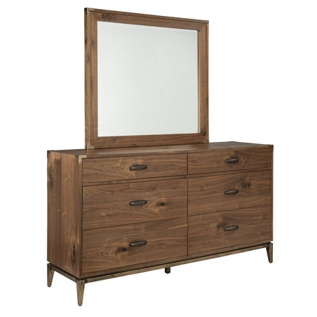 Adler Six Drawer Dresser in Natural Walnut by Modus Furniture at Eve Furniture