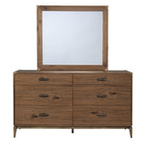 Adler Six Drawer Dresser in Natural Walnut by Modus Furniture at Eve Furniture