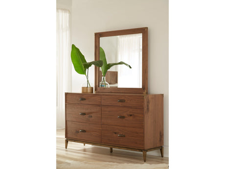 Adler Six Drawer Dresser in Natural Walnut by Modus Furniture at Eve Furniture