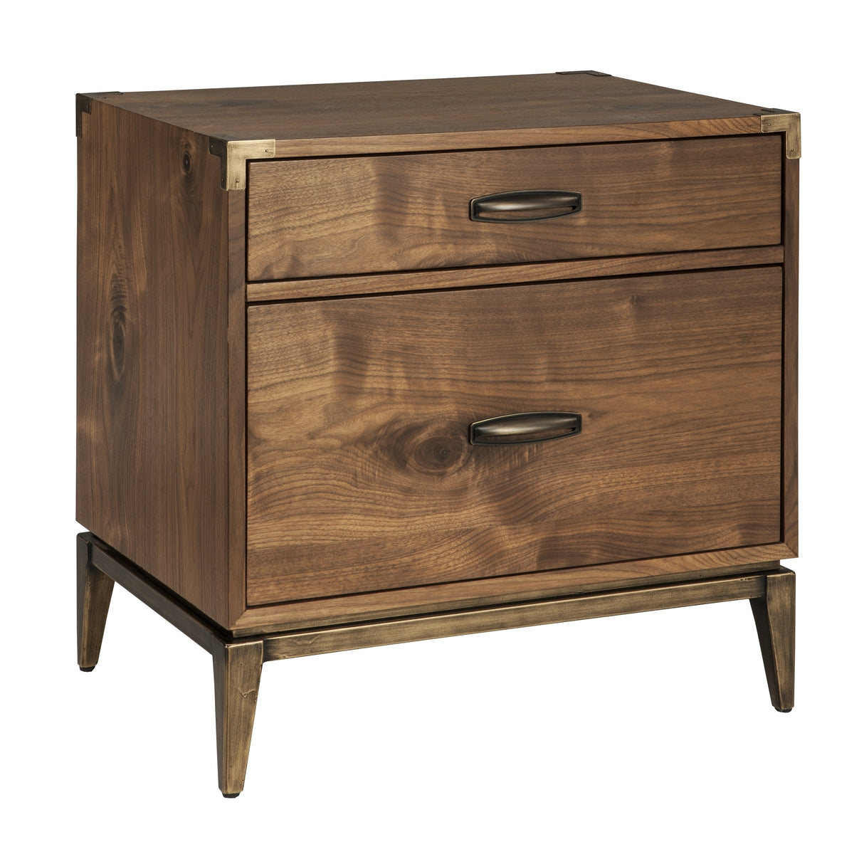 Adler Two Drawer Nightstand in Natural Walnut by Modus Furniture at Eve Furniture