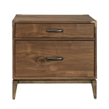 Adler Two Drawer Nightstand in Natural Walnut by Modus Furniture at Eve Furniture