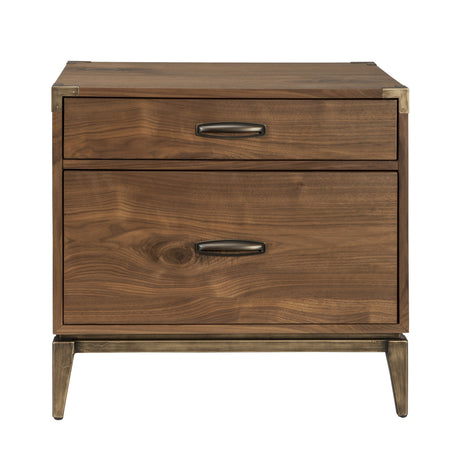 Adler Two Drawer Nightstand in Natural Walnut by Modus Furniture at Eve Furniture