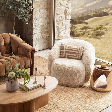 Adley Swivel Chair - Sand by Classic Home at Eve Furniture