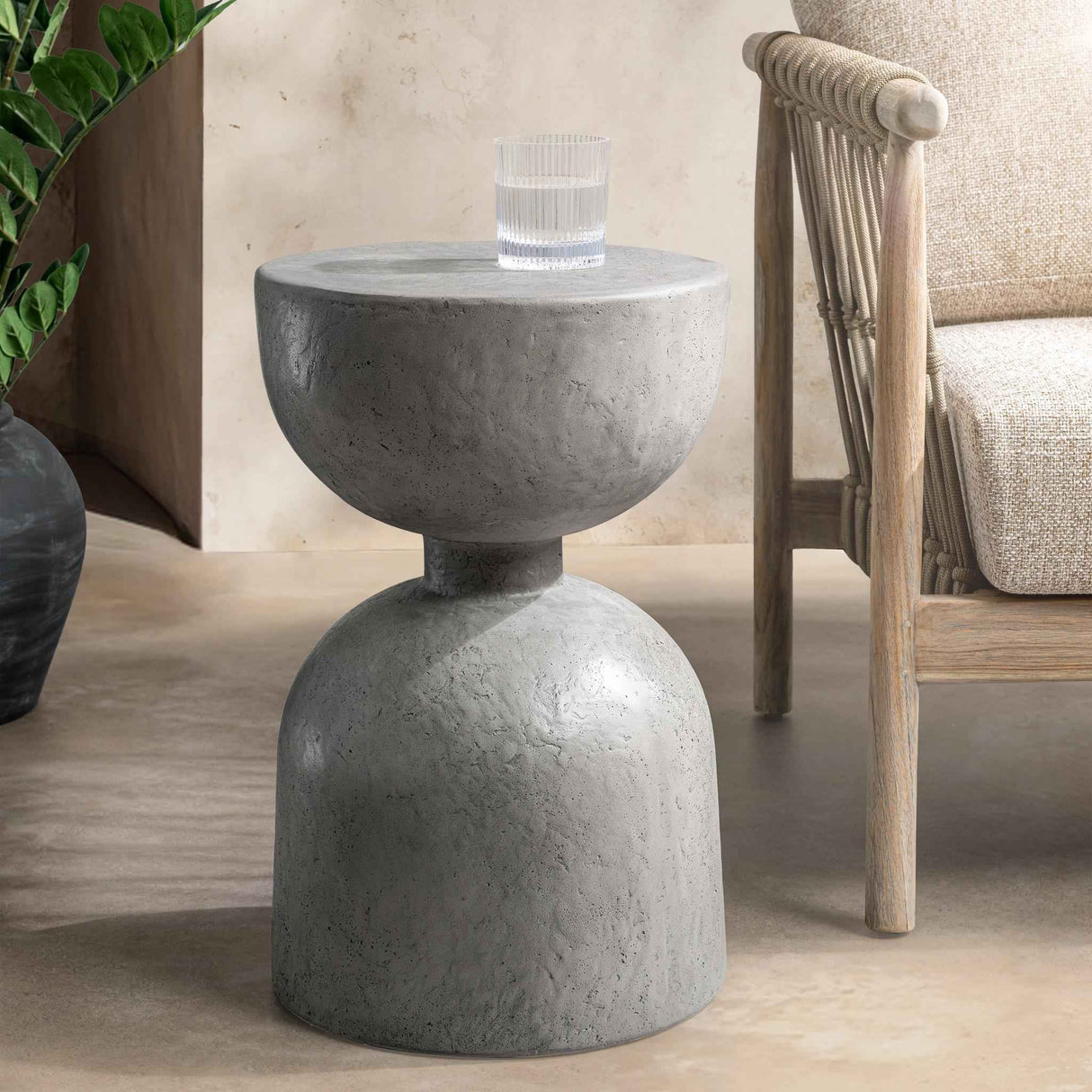 Adna Athena Gray Outdoor Accent Table by Classic Home at Eve Furniture