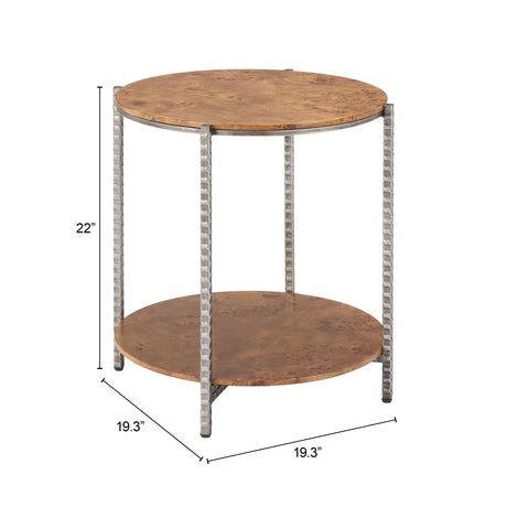 Adna Brown Side Table by Zuomod at Eve Furniture