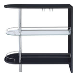 Adolfo Glossy Black/Clear 3-Tier Bar Table by Coaster at Eve Furniture