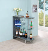 Adolfo Glossy Gray/Clear 3-Tier Bar Table by Coaster at Eve Furniture