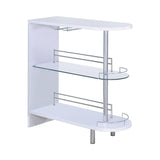 Adolfo Glossy White/Clear 3-Tier Bar Table by Coaster at Eve Furniture