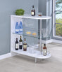 Adolfo Glossy White/Clear 3-Tier Bar Table by Coaster at Eve Furniture