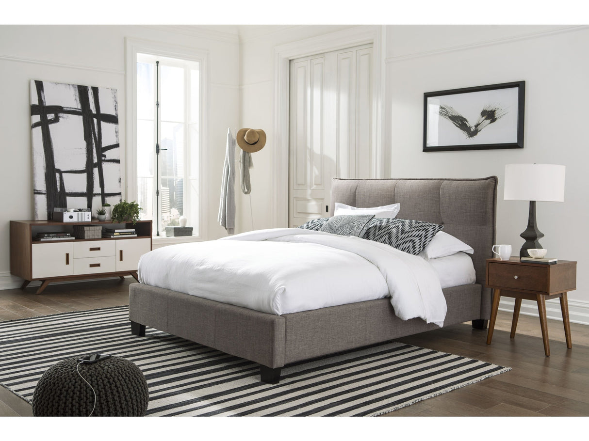 Adona Upholstered Eastern King Platform Bed in Dolphin Linen by Modus Furniture at Eve Furniture