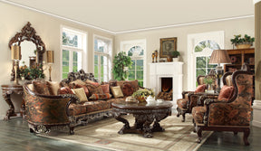 Homey Design HD-111 Dark Red Mahogany Sectional Sofa by Homey Design at Eve Furniture