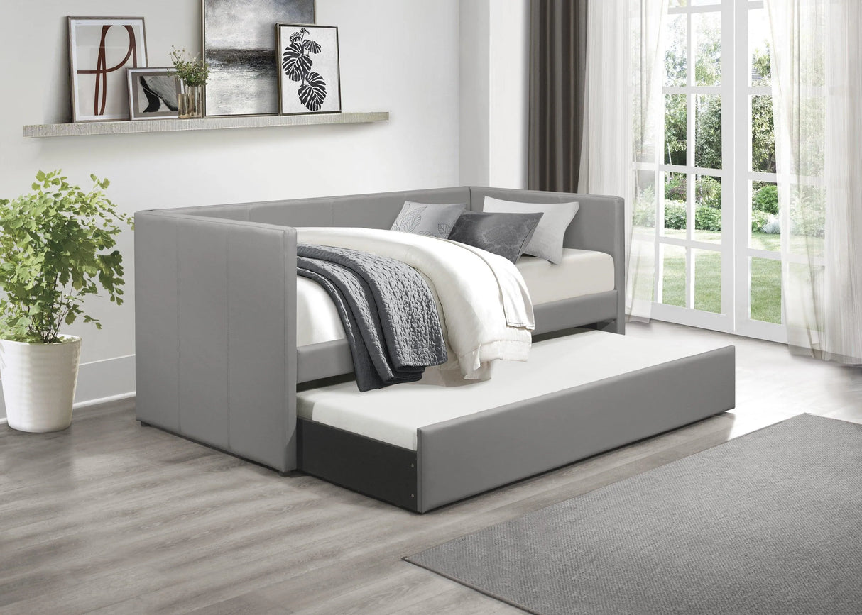 Adra Gray Twin Daybed with Trundle by Homelegance at Eve Furniture
