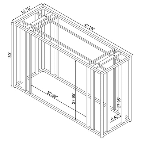 Adri Clear and Black Nickel Rectangular Glass Top Sofa Table by Coaster at Eve Furniture