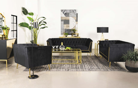 Adri Matte Brass Metal Frame Coffee Table by Coaster at Eve Furniture