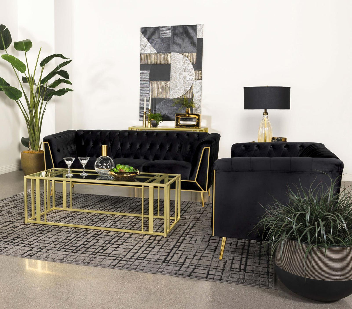 Adri Matte Brass Metal Frame Coffee Table by Coaster at Eve Furniture