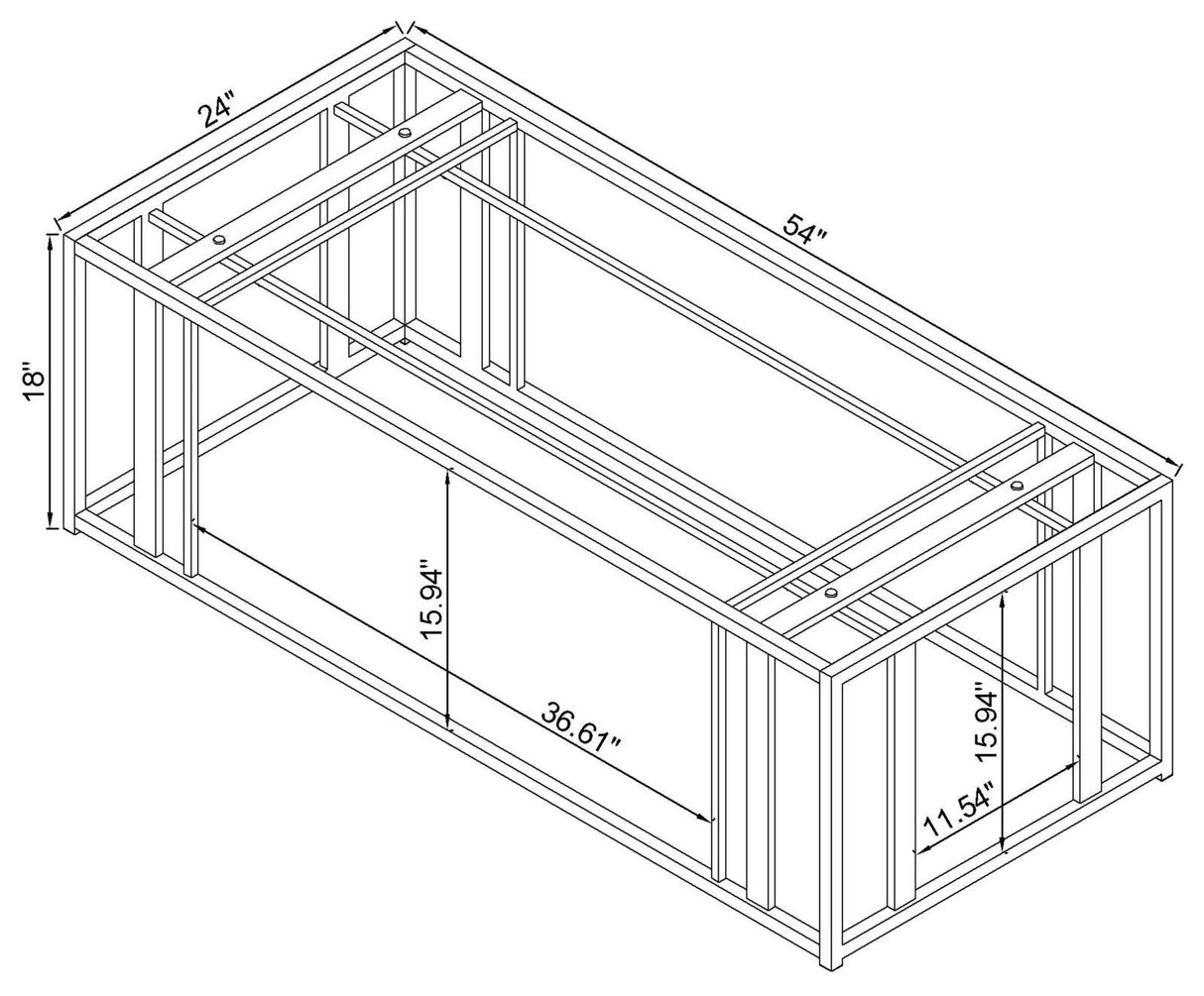 Adri Matte Brass Metal Frame Coffee Table by Coaster at Eve Furniture