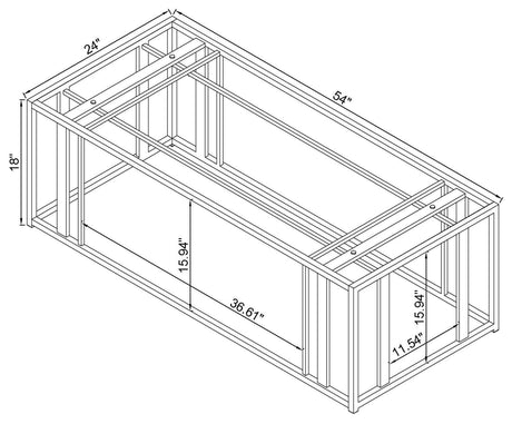 Adri Matte Brass Metal Frame Coffee Table by Coaster at Eve Furniture