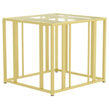 Adri Matte Brass Metal Frame End Table by Coaster at Eve Furniture