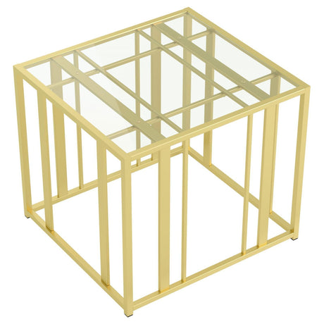 Adri Matte Brass Metal Frame End Table by Coaster at Eve Furniture