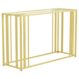 Adri Matte Brass Metal Frame Sofa Table by Coaster at Eve Furniture