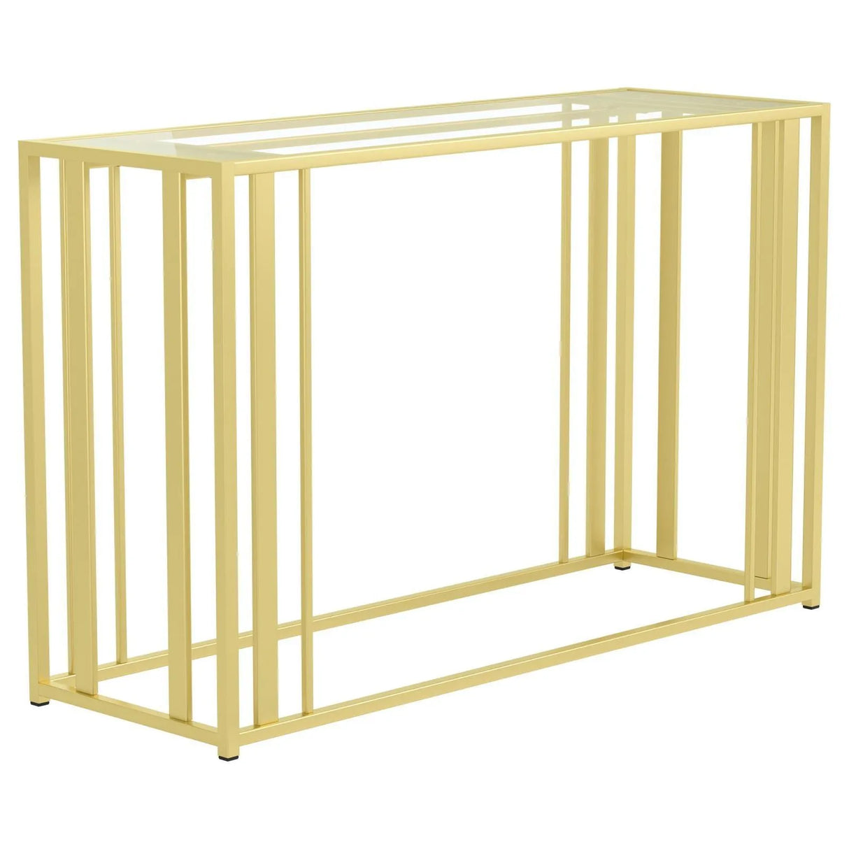 Adri Matte Brass Metal Frame Sofa Table by Coaster at Eve Furniture
