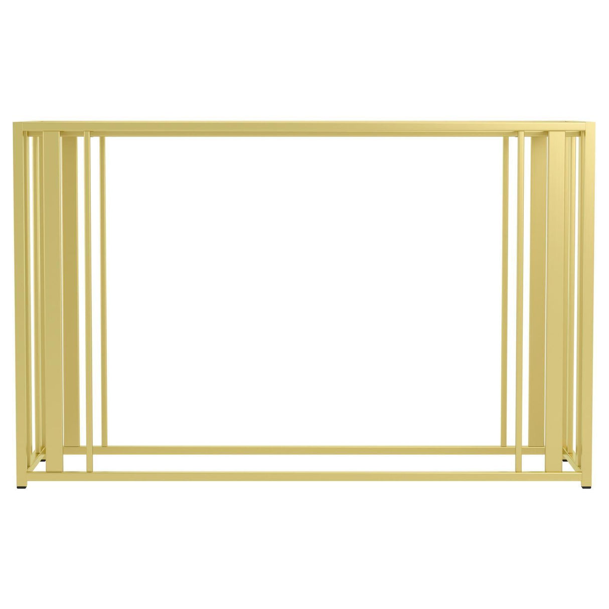 Adri Matte Brass Metal Frame Sofa Table by Coaster at Eve Furniture