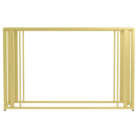 Adri Matte Brass Metal Frame Sofa Table by Coaster at Eve Furniture