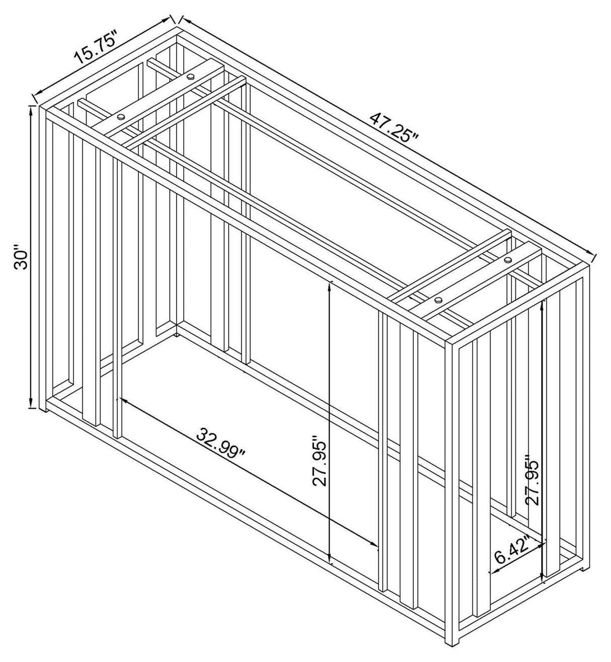 Adri Matte Brass Metal Frame Sofa Table by Coaster at Eve Furniture