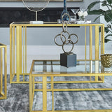 Adri Matte Brass Metal Frame Sofa Table by Coaster at Eve Furniture